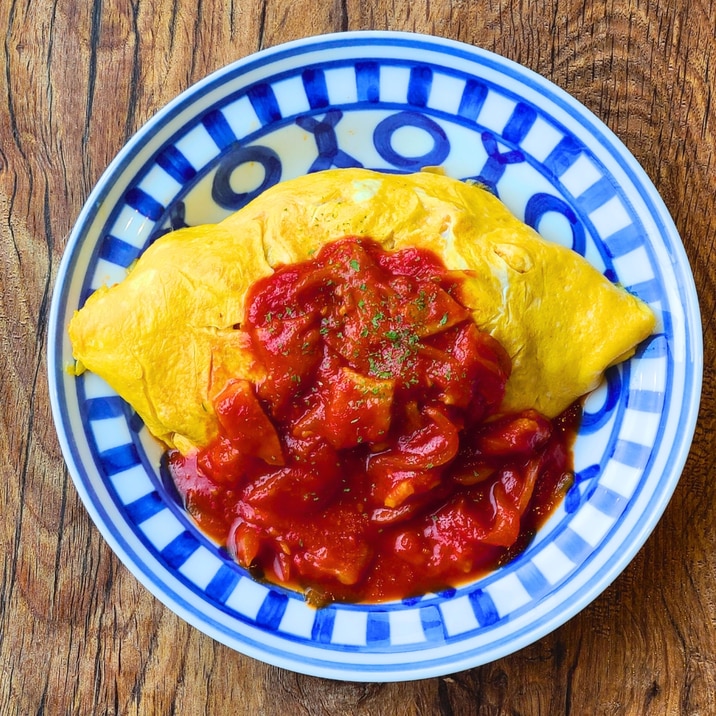 トマトジュースで作る イタリアンオムライス